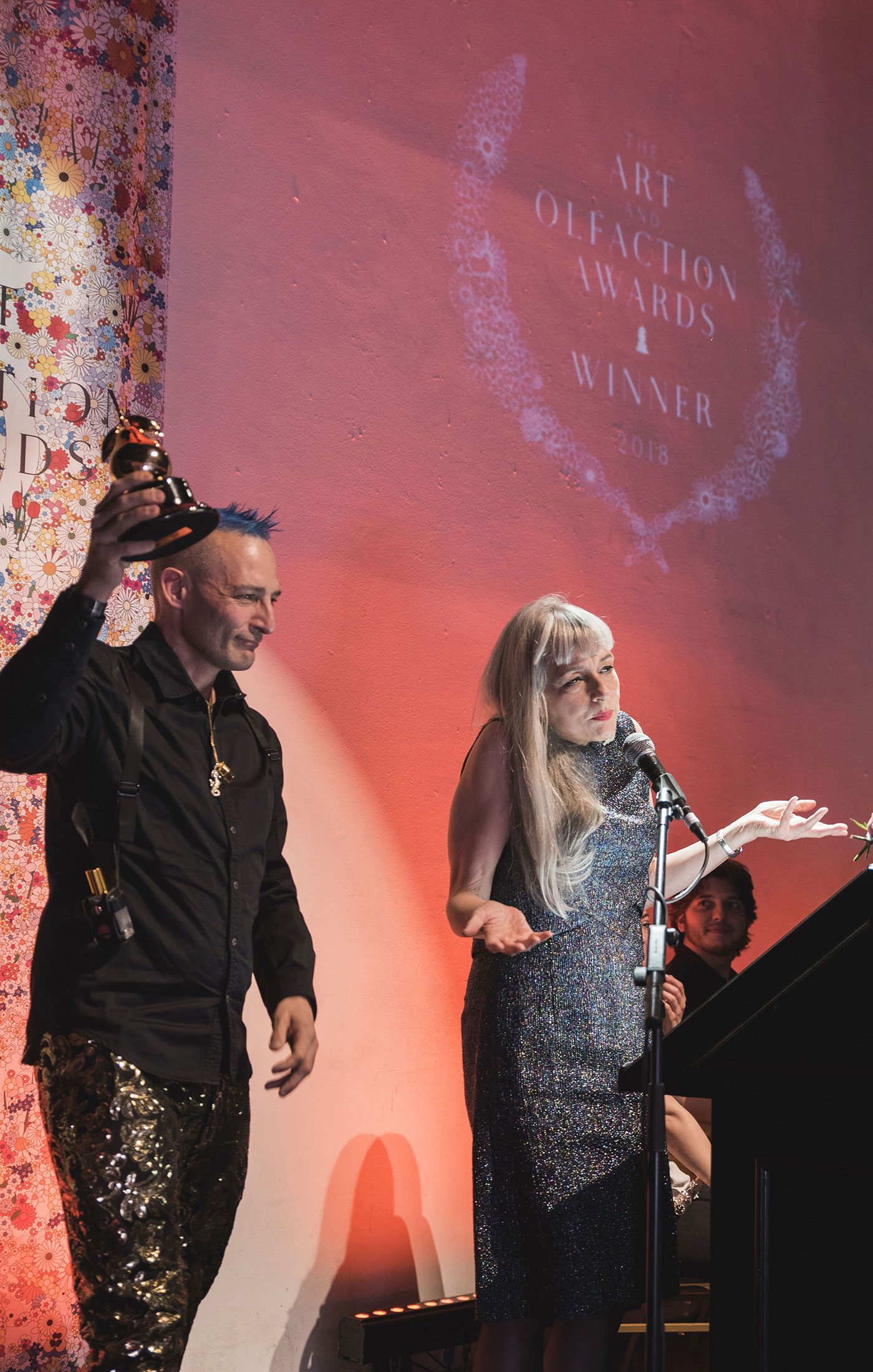 Denyse Beaulieu, Christophe Laudamiel at The Art and Olfaction Awards, Photo by Marina Chichi