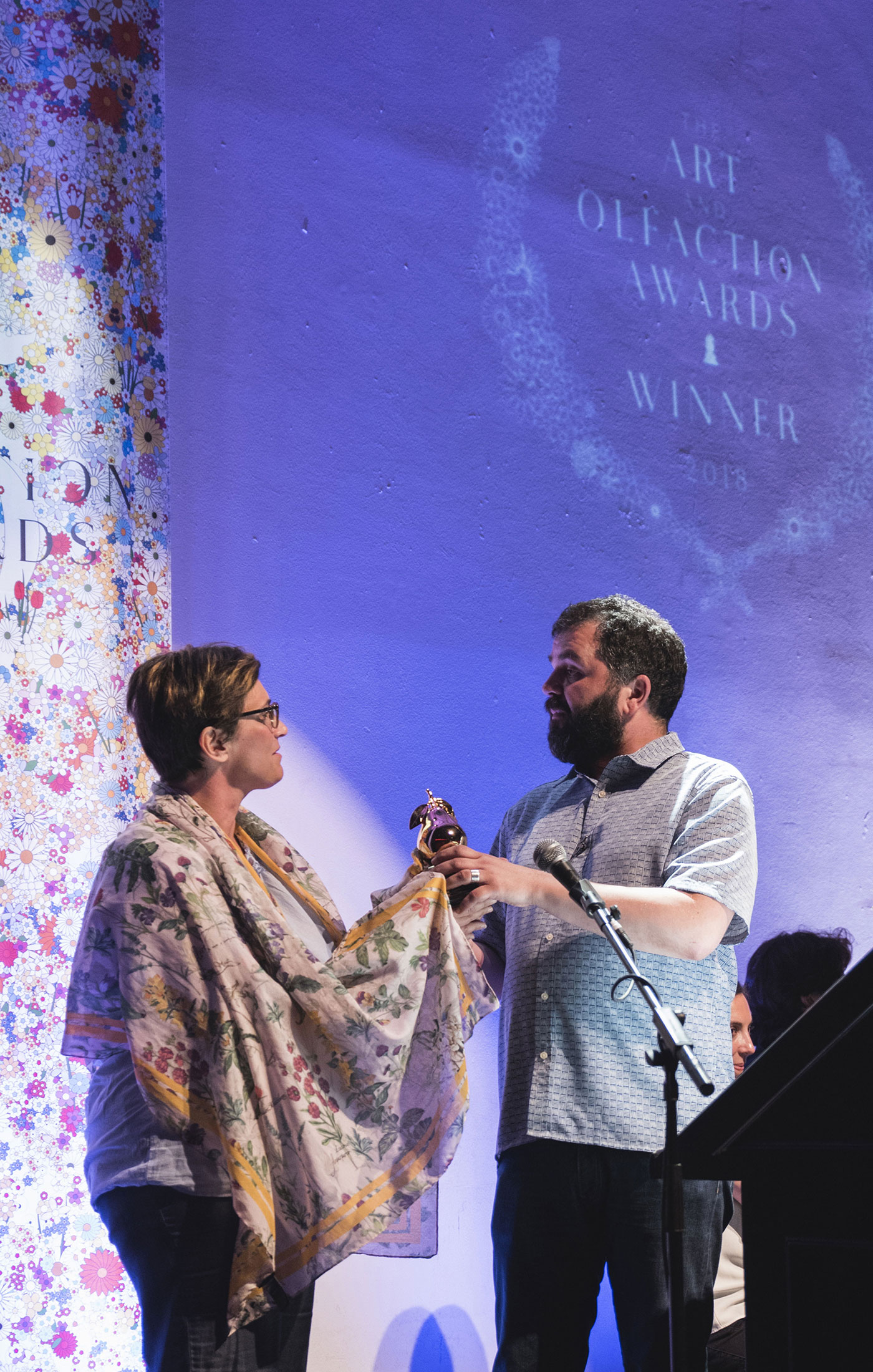 Virginie Roux, Dominique Brunel at The Art and Olfaction Awards, Photo by Marina Chichi